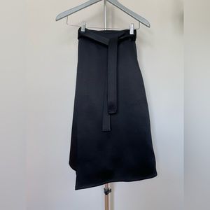 Celine Black Satin Wrap Skirt